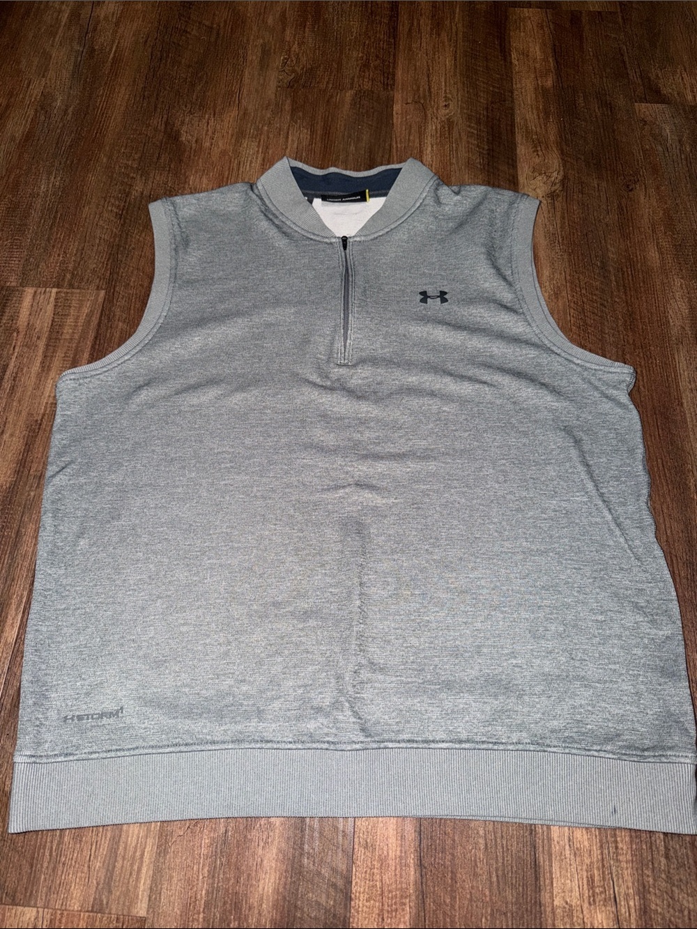 Under Armour Men's Golf Storm 1/4 Zip Vest Heathered Gray Coldgear 1281264 2XL